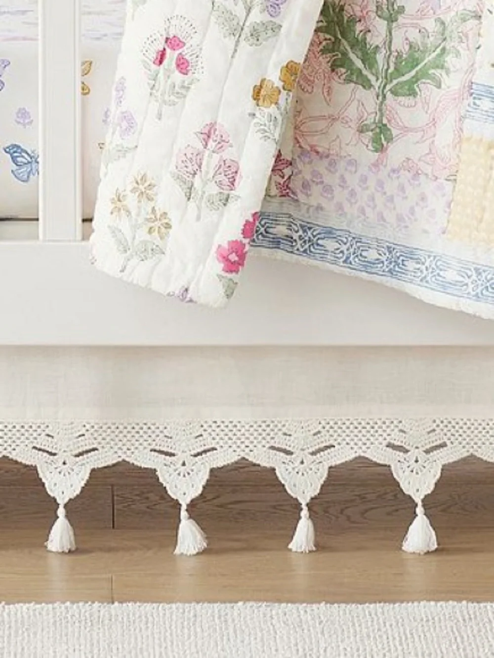 Pottery Barn Baby Boho Crib Skirt in Cream